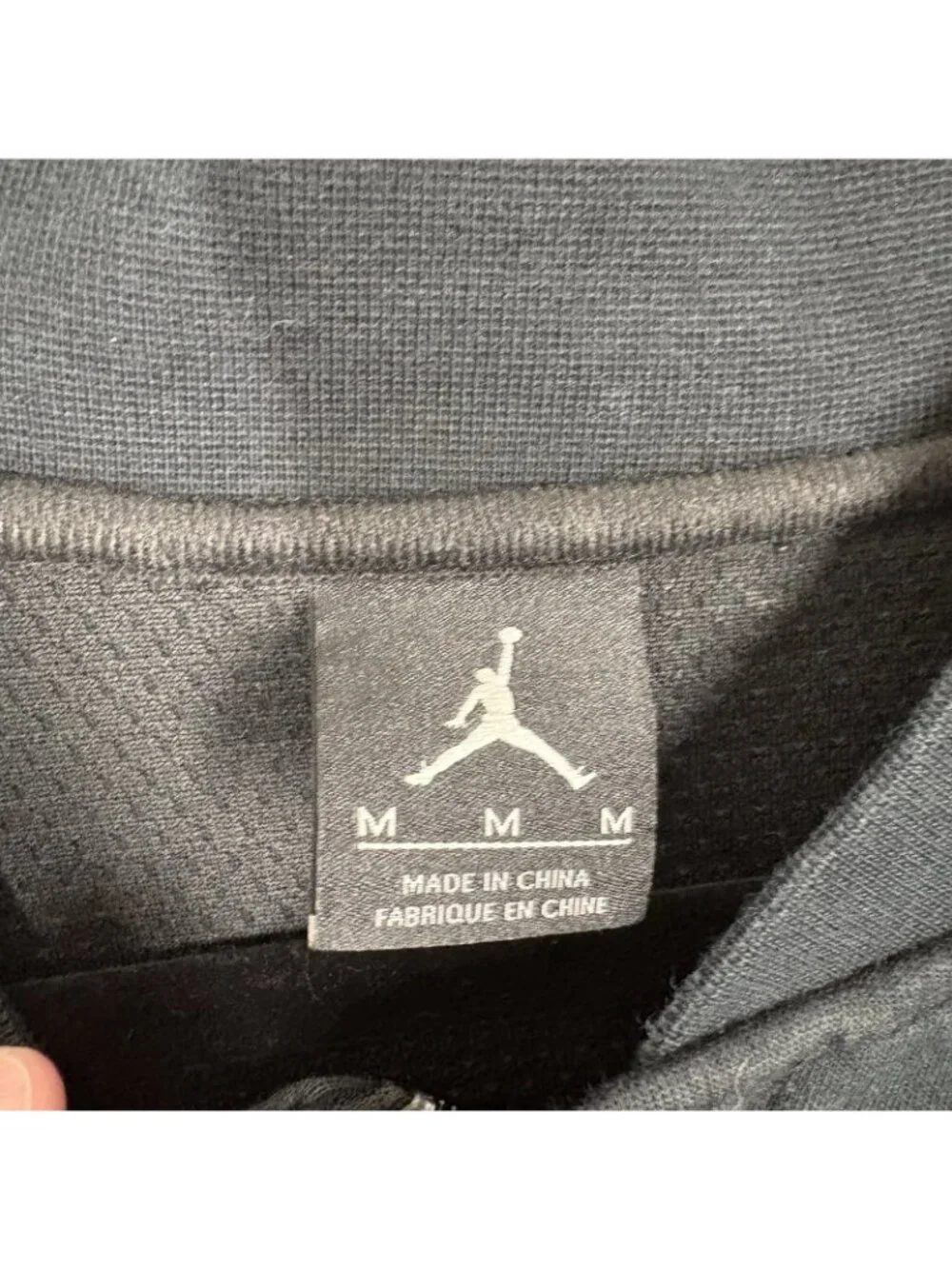 Nike Air Jordan Men Size M Black Full Zip Snap Bomber Varsity Jacket 706735-011